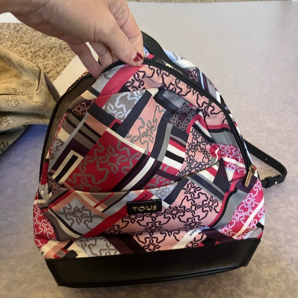 Tous Geometric Patterned Nylonbackpack - Red, Pin… - image 4